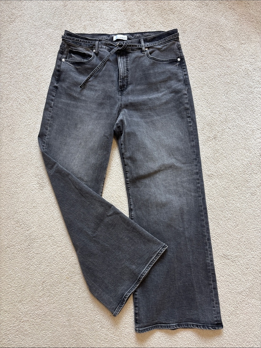 LOFT Charcoal Gray Wide Leg Jeans